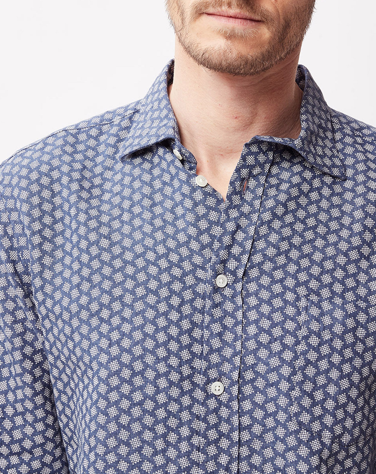 Hartford Chemise Regular 100% Lin Paul bleue