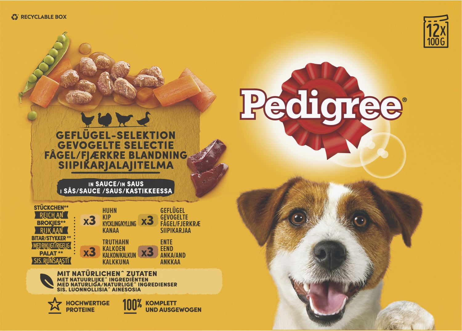 Pedigree natvoer adult gevogelte 100 gram 12 stuks