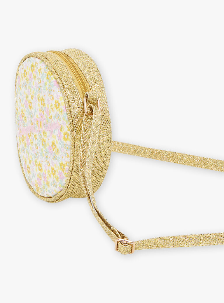 Sac doré pailleté à fleurs