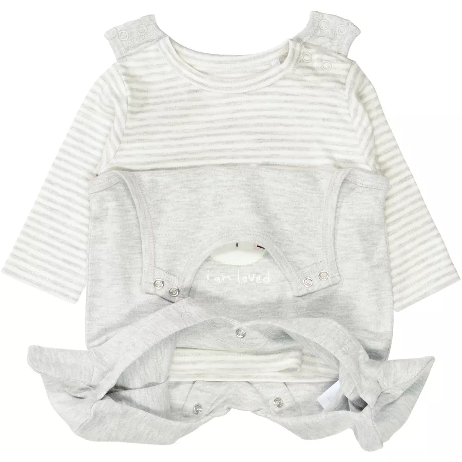 Staccato Strampler+Shirt stone melange