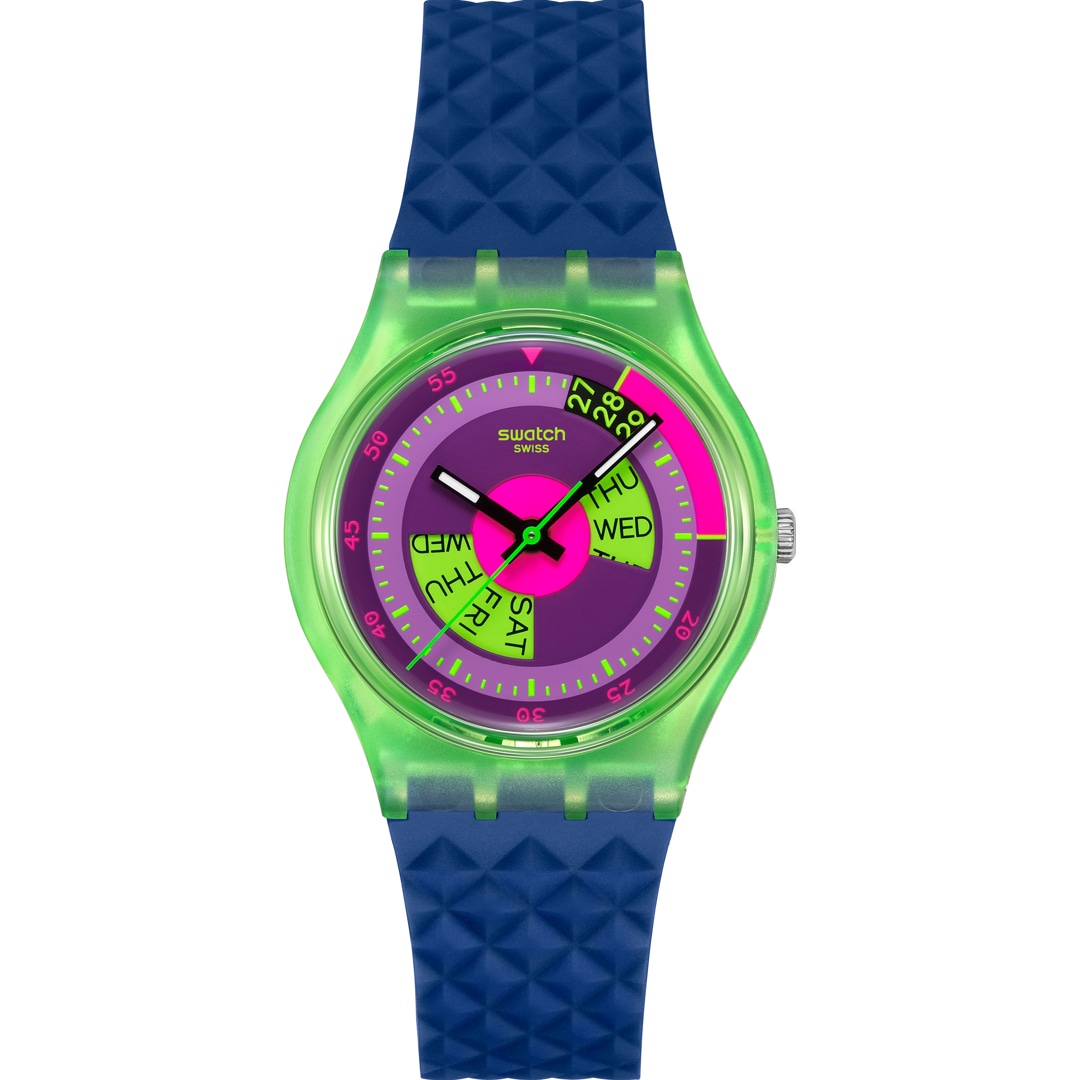 Swatch Original 34 Biosourced Neon Skychart