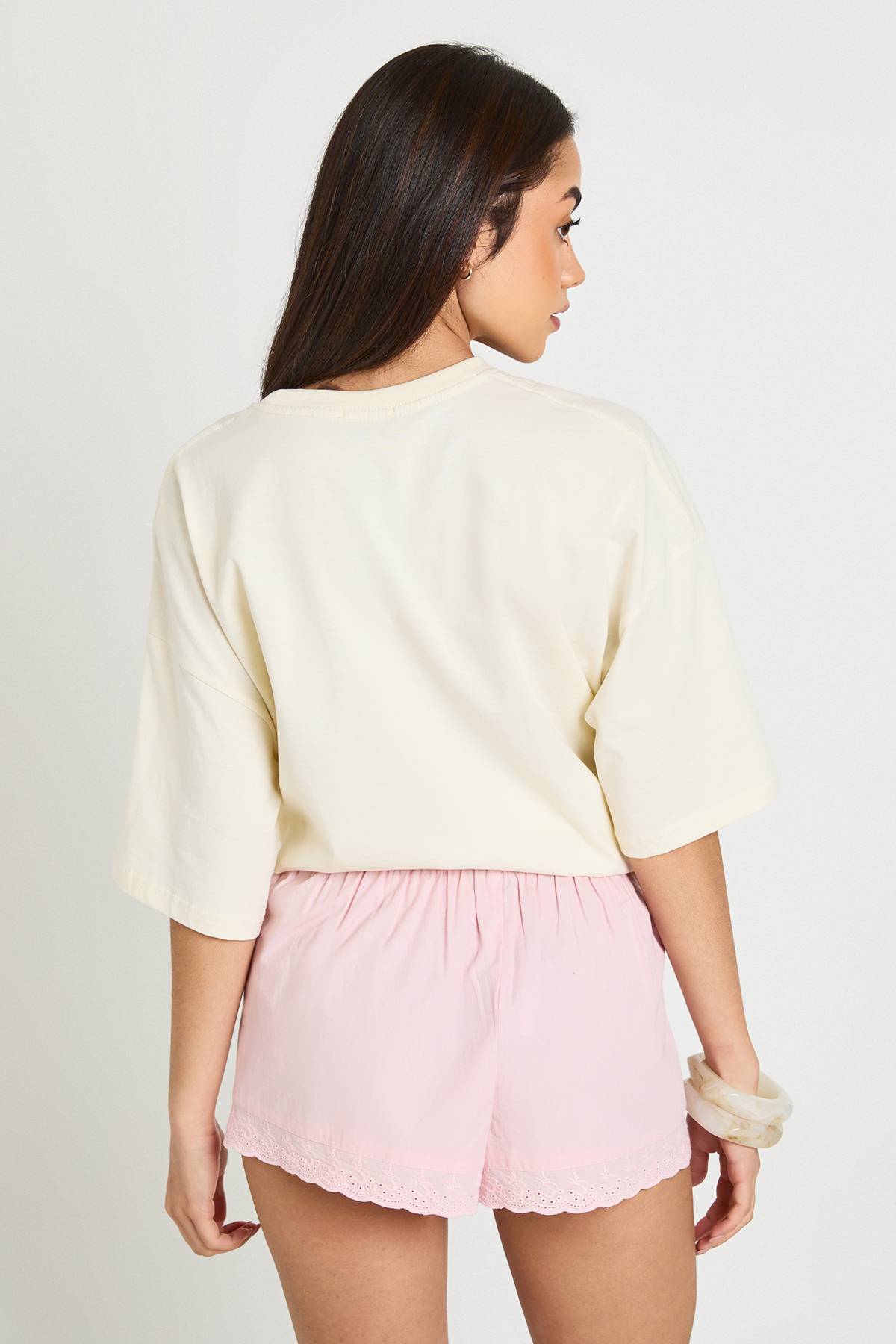 boohoo Short En Popeline Avec Finition Broderie Anglaise