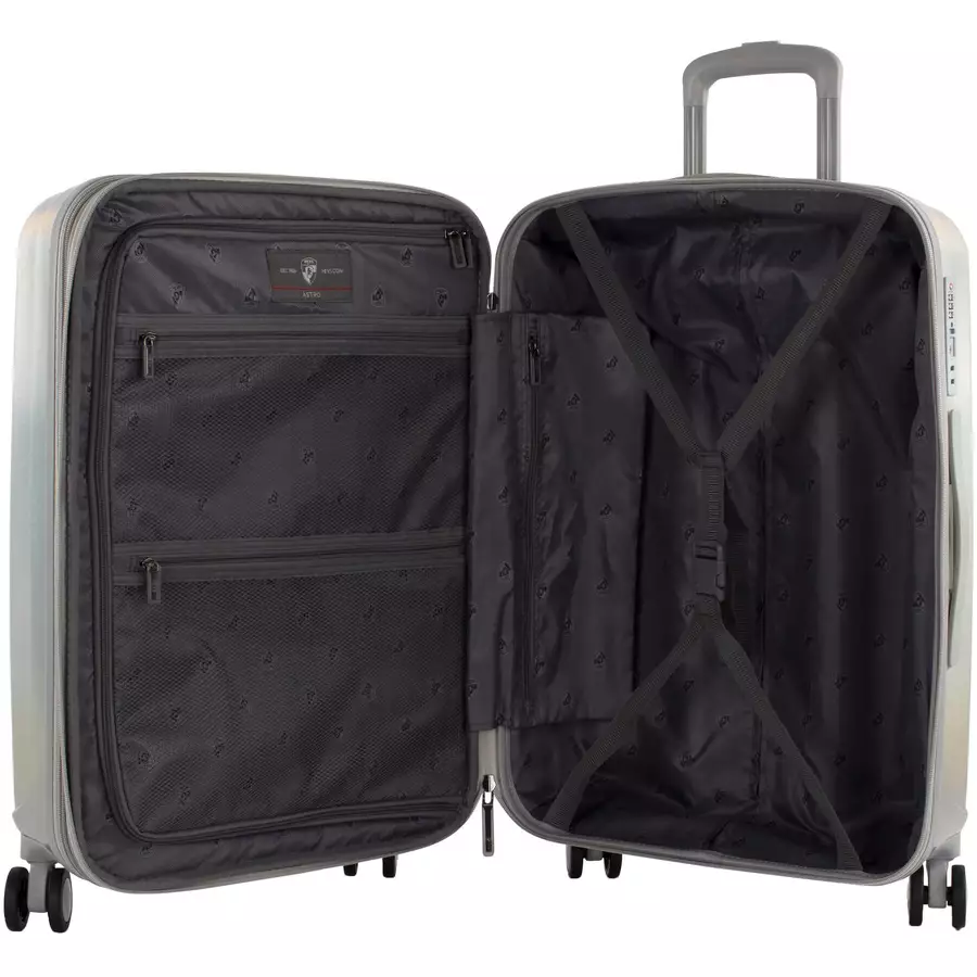 Heys Astro - 4-Rollen-Trolley M 66 cm erw. silver