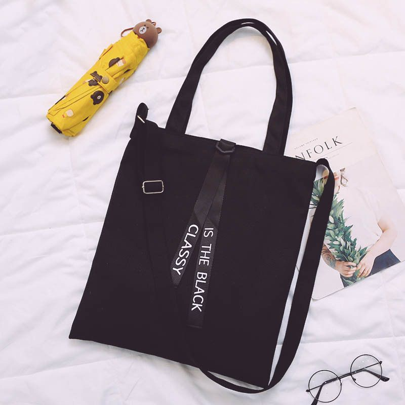 Minafox - Canvas Tote Bag met Letterband
