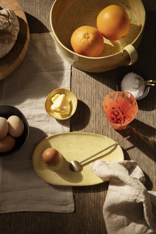 Ferm Living Flow ontbijtbord off-white speckle