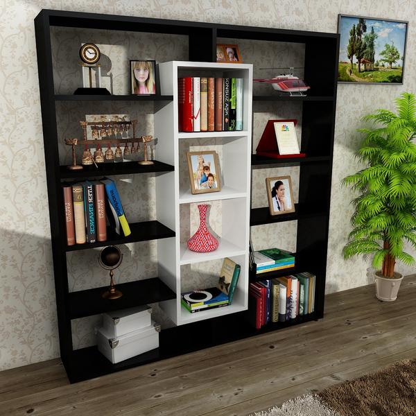 Bücherregal Ample Schwarz Weiß