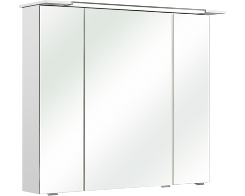 Pelipal Licata II spiegelkast, 82 x 23,5 x 71 cm, wit hoogglans, 3-deurs, LED, IP 44