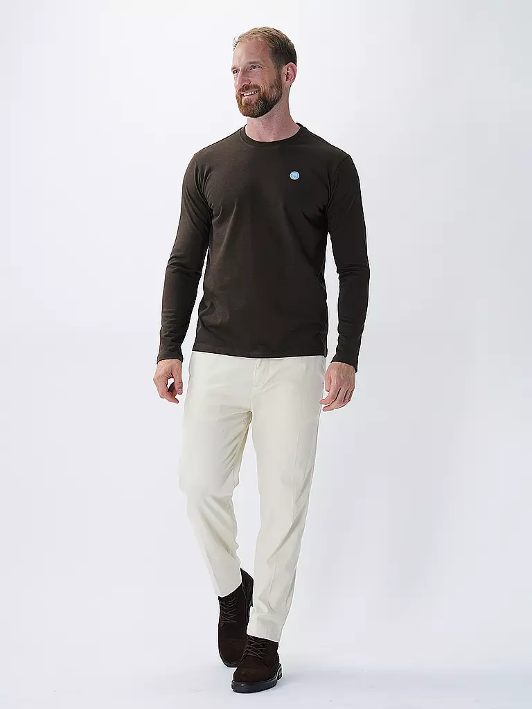 KNOWLEDGE COTTON APPAREL Langarmshirt  braun