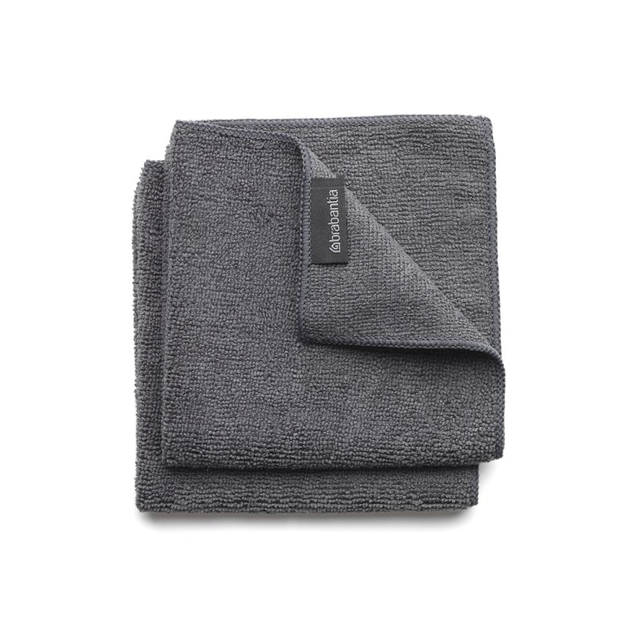 Brabantia Sink Side schoonmaakdoekjes microvezel 30 x 30 cm, set van 2 - Dark Grey