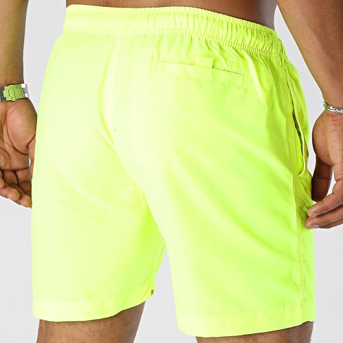 Short De Bain Logo Jaune Fluo