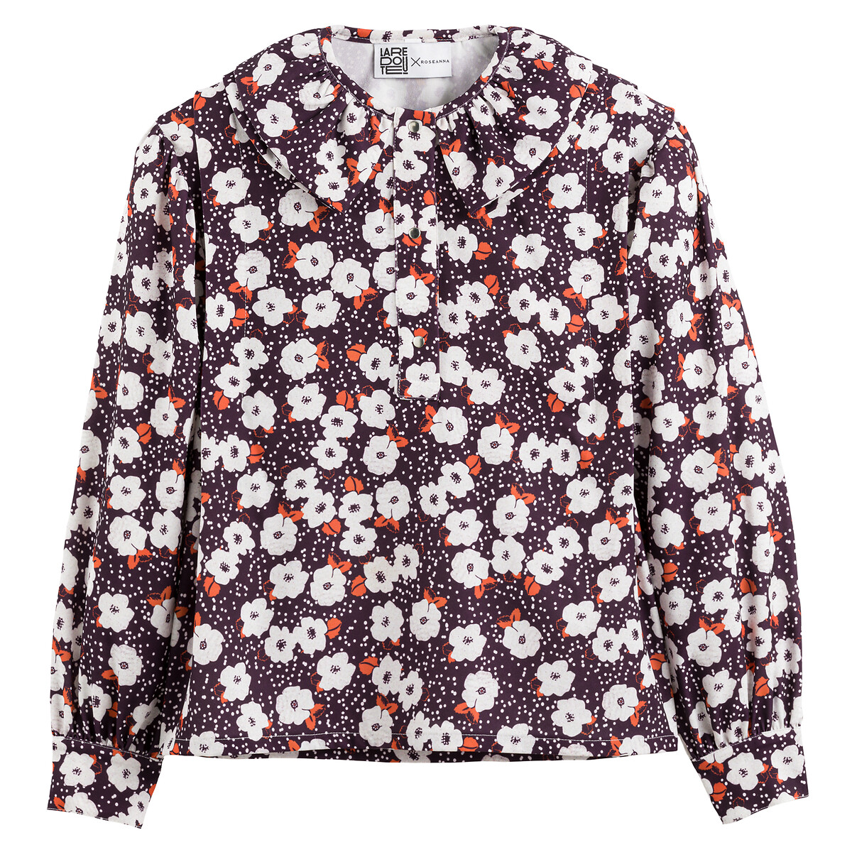 ROSEANNA x LA REDOUTE<br>Blusa com gola claudine, estampa floral