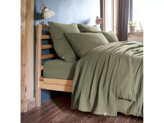 OUREA - Drap Plat 270x300cm Gaze de Coton Romarin