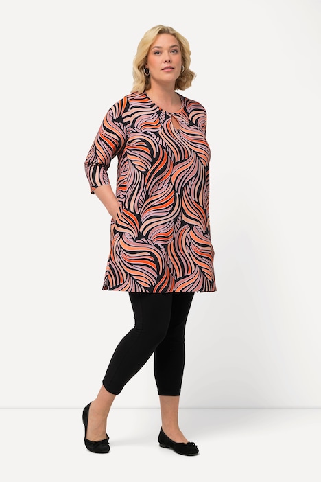 Longshirt, gemustert, Rundhals, 3/4-Arm