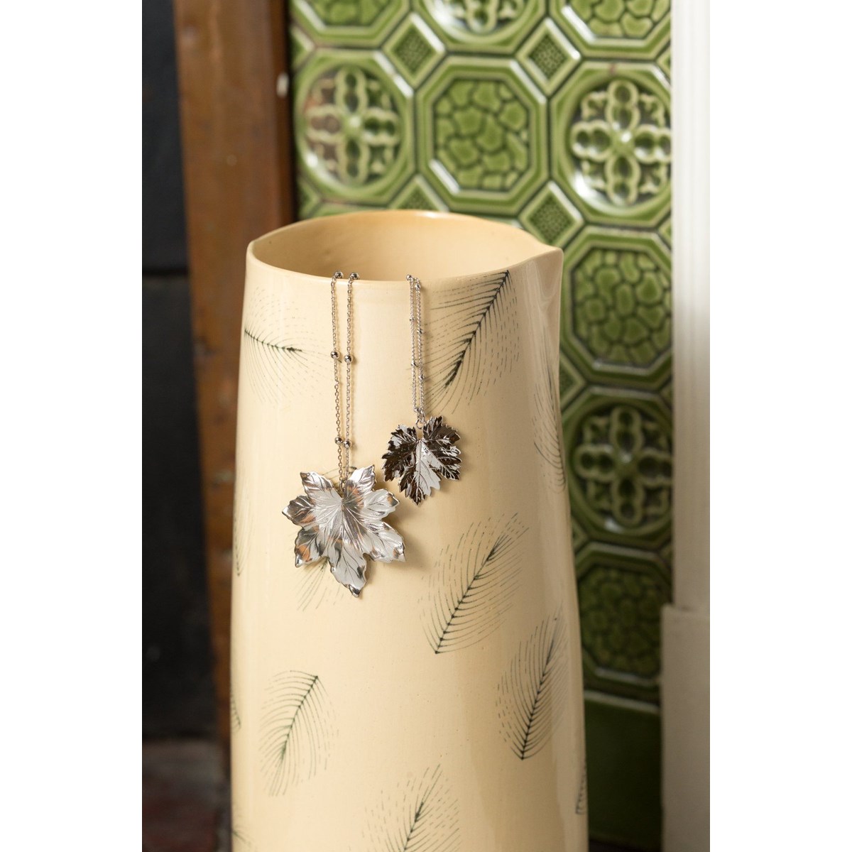 collier feuille plaqué argent - HÉRA
