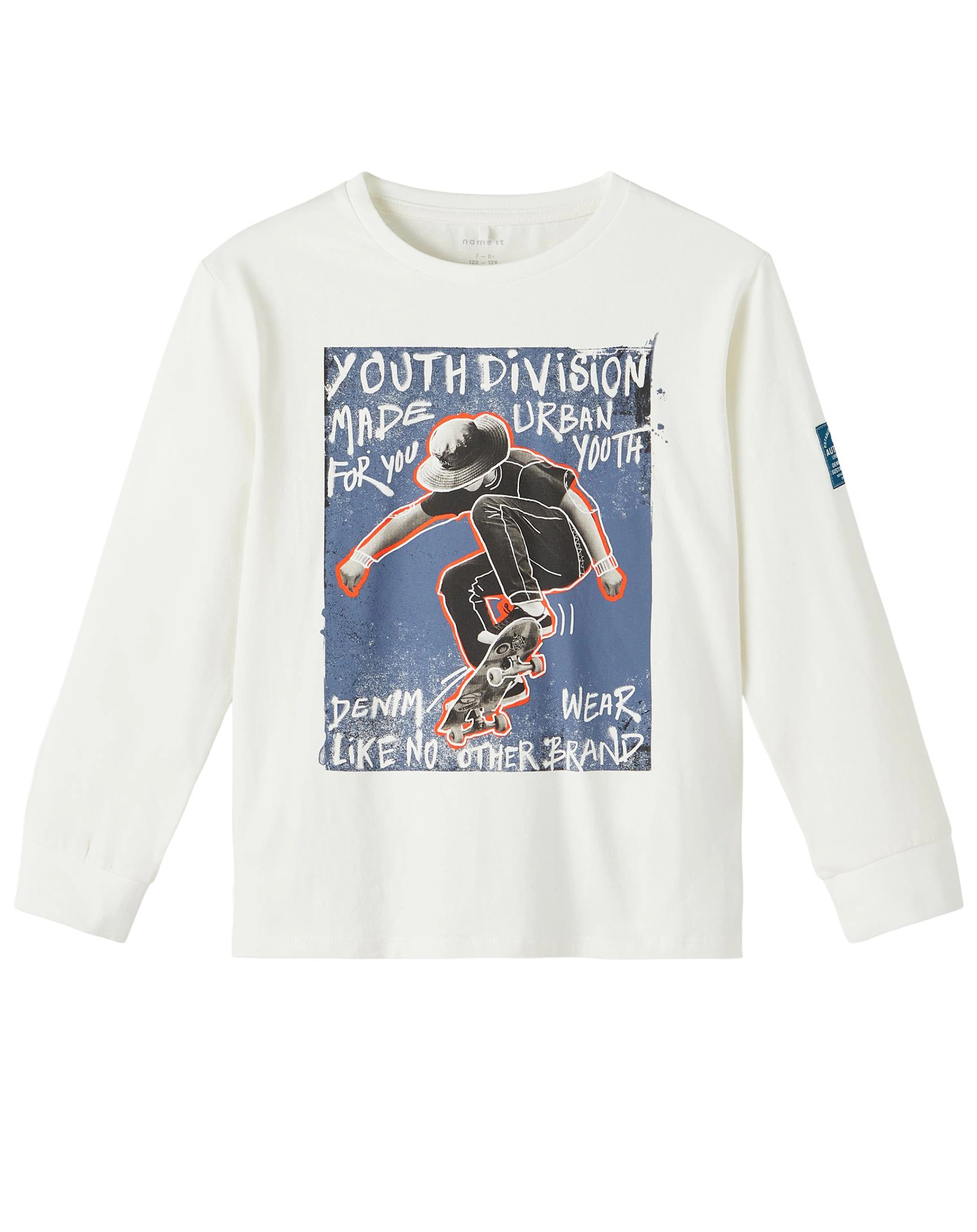 Langarmshirt NKMTENO SKATING in white alyssum