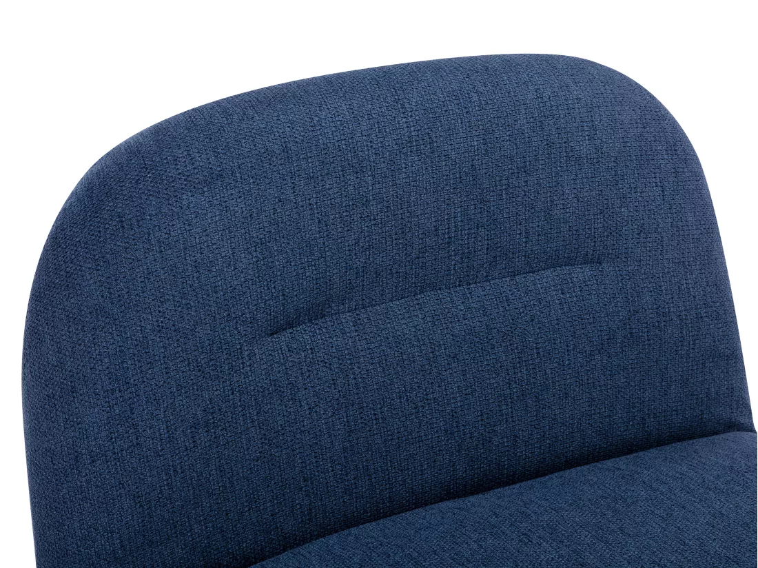 Fauteuil pivotant en tissu texturé bleu POZETI
