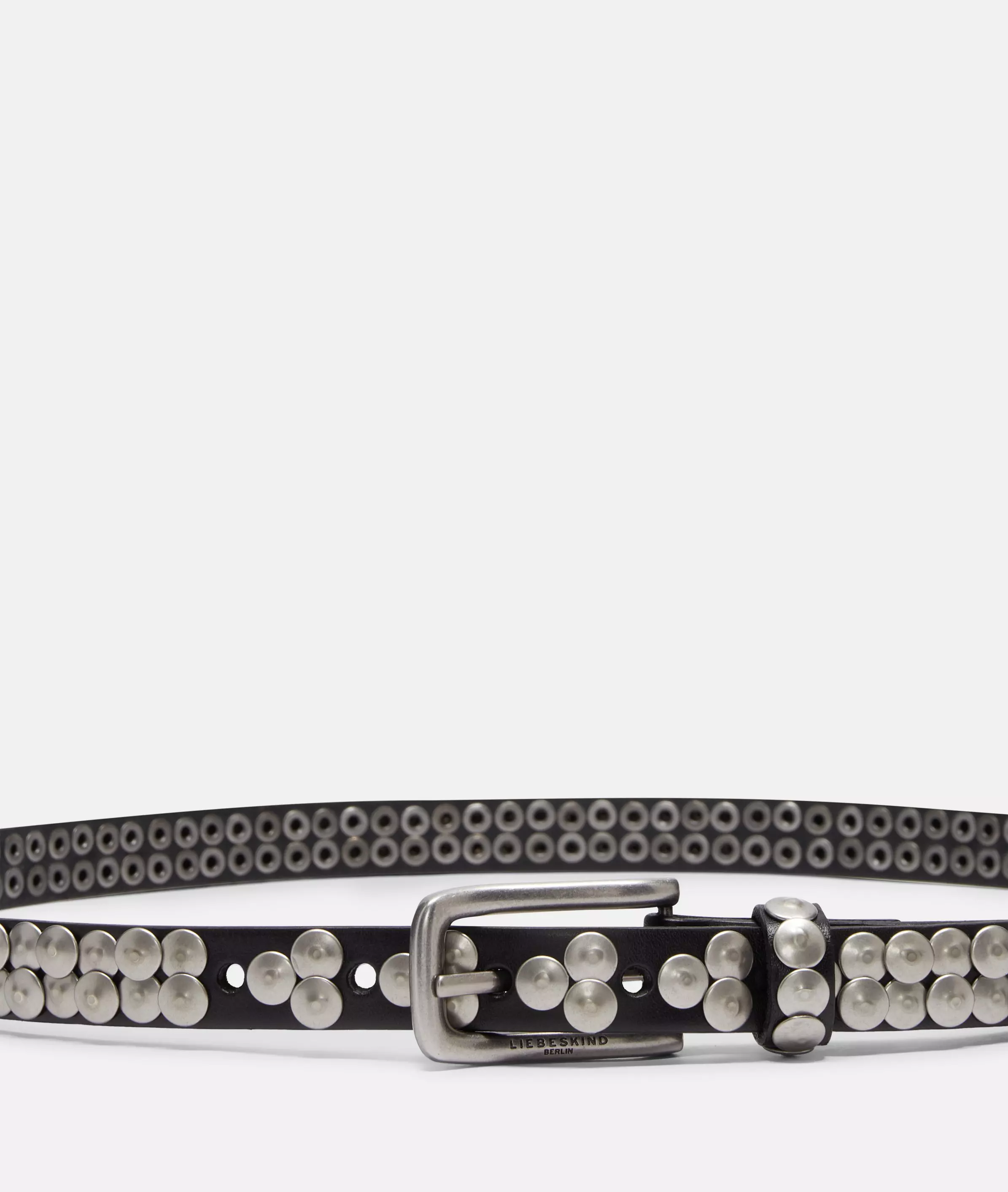 Belt Narrow studded belt made from cowhide leather