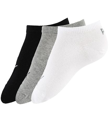 Puma AnkelStrømper - 3-pak - Sneaker Plain - Sort/Gråmeleret/Hvi