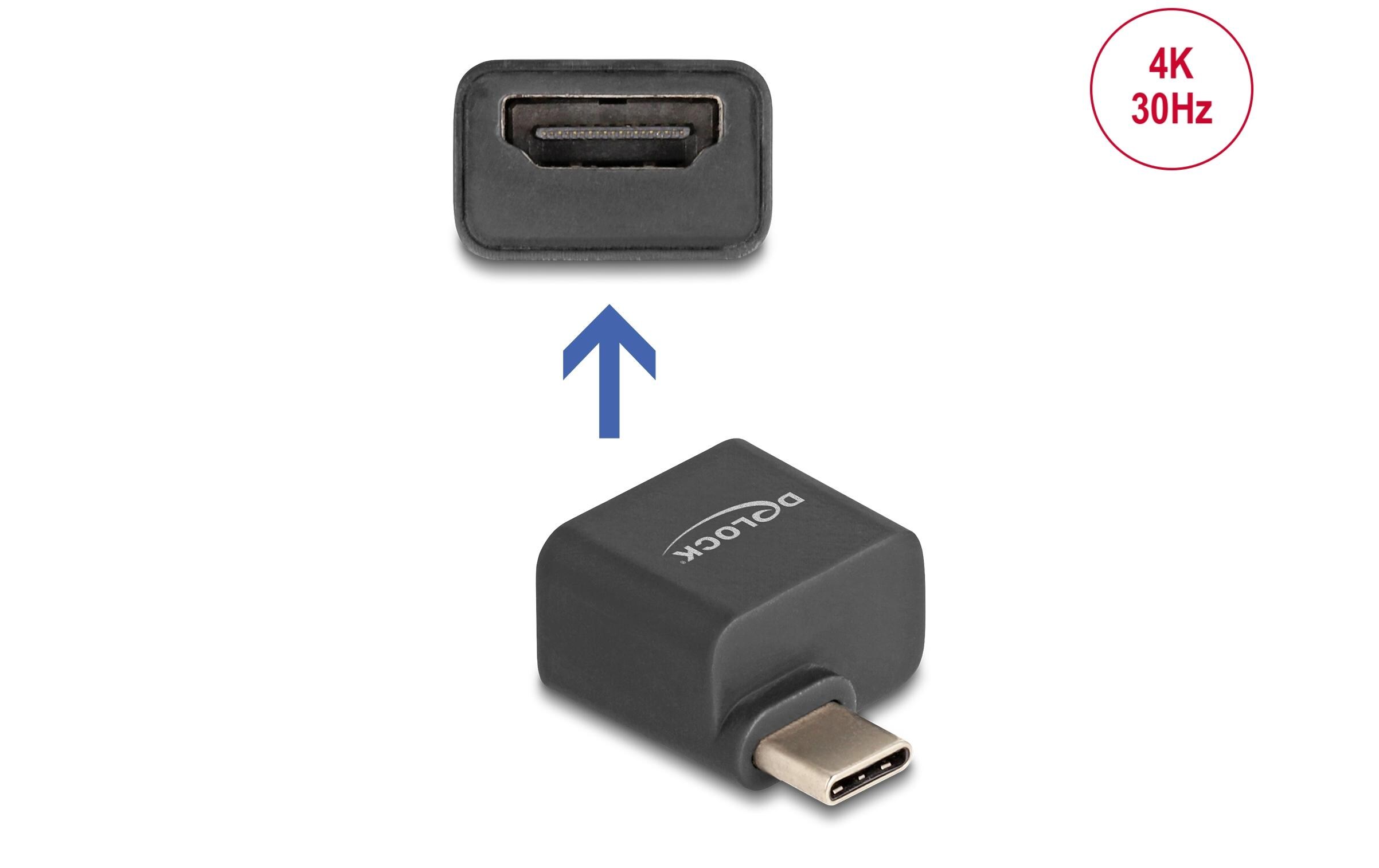 Adapter USB-C Stecker – HDMI Buchse USB Type-C - HDMIDelock Mini Adapter USB Type-C Stecker zu HDMI Buchse (DP Alt Mode) 4K