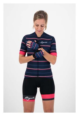 Maillot Manches Courtes Velo Rogelli Stripe - Femme - Bleu/Rose