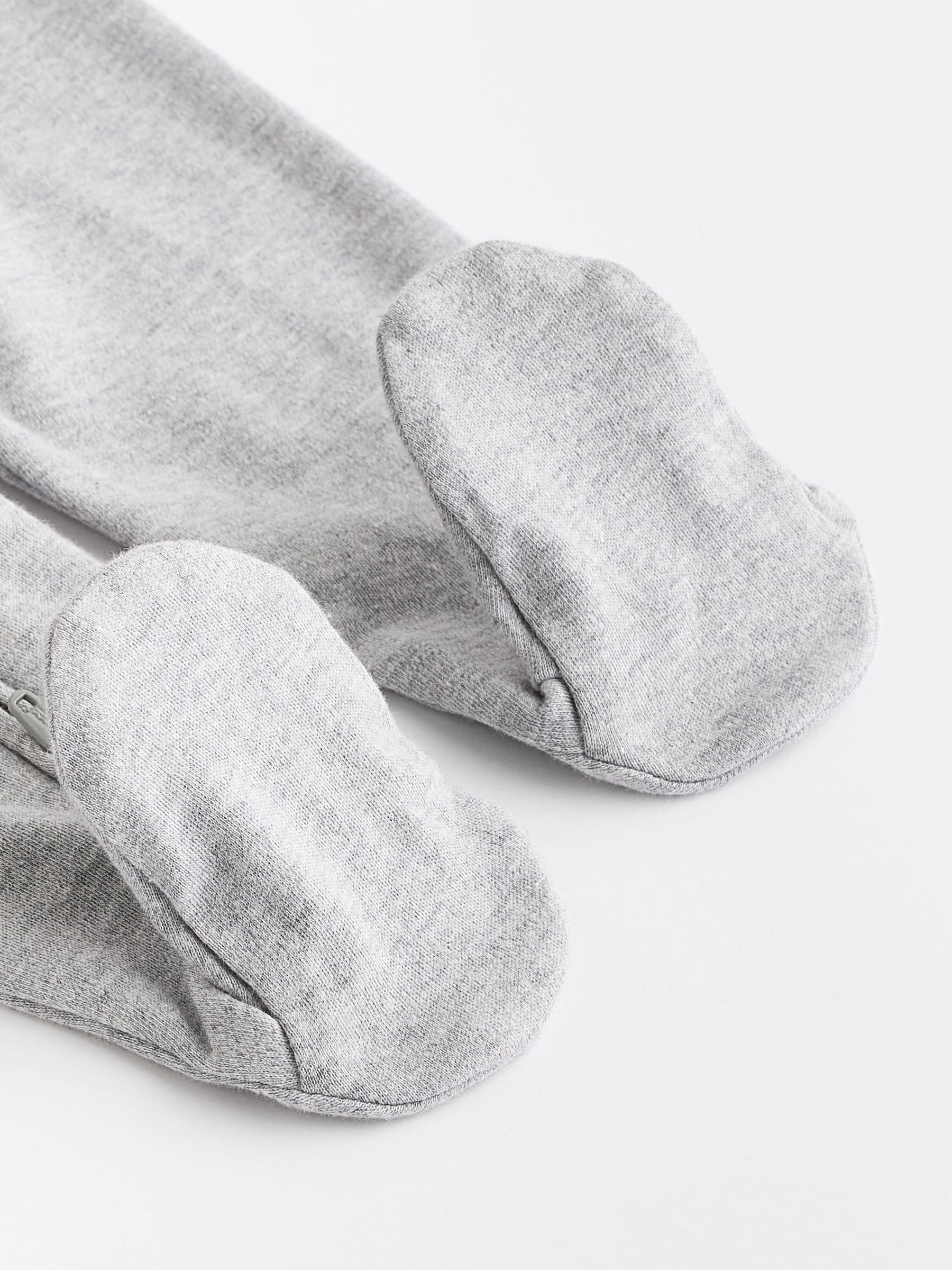 Grijs - Essential 100% Katoenen babypakjes met rits 3 Pack (0-3jr)