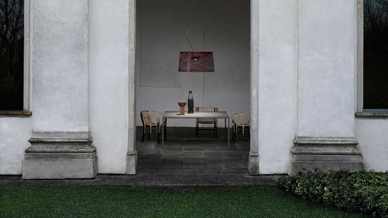 Foscarini Twiggy Grid Outdoor hanglamp Ø46 LED greige