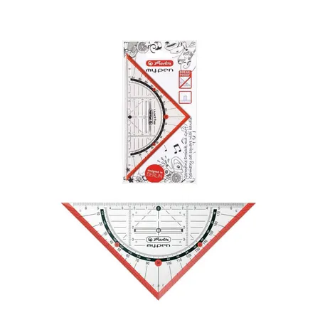 Herlitz Geometriedreieck my.pen mit Griff, 16 cm, rot