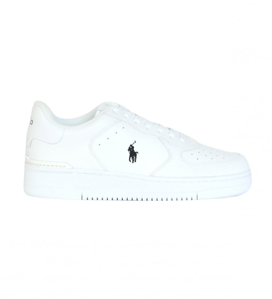 Tênis Ralph Lauren de couro liso branco