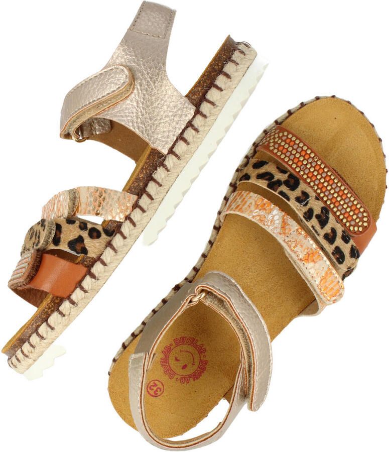 Develab sandalen goud panterprint