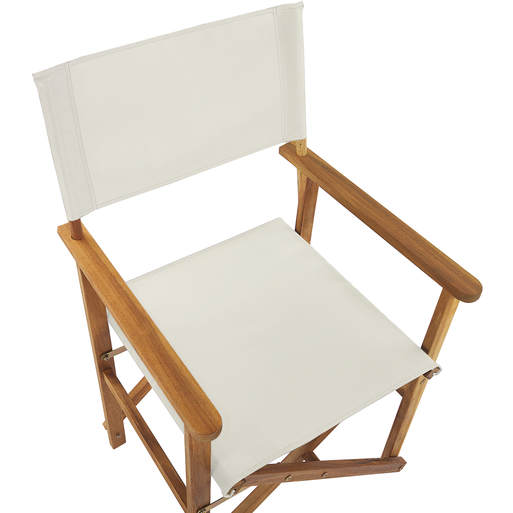 Beliani-CINE -Tuinstoel set van 2-Lichtbruin|Gebroken wit-Polyester