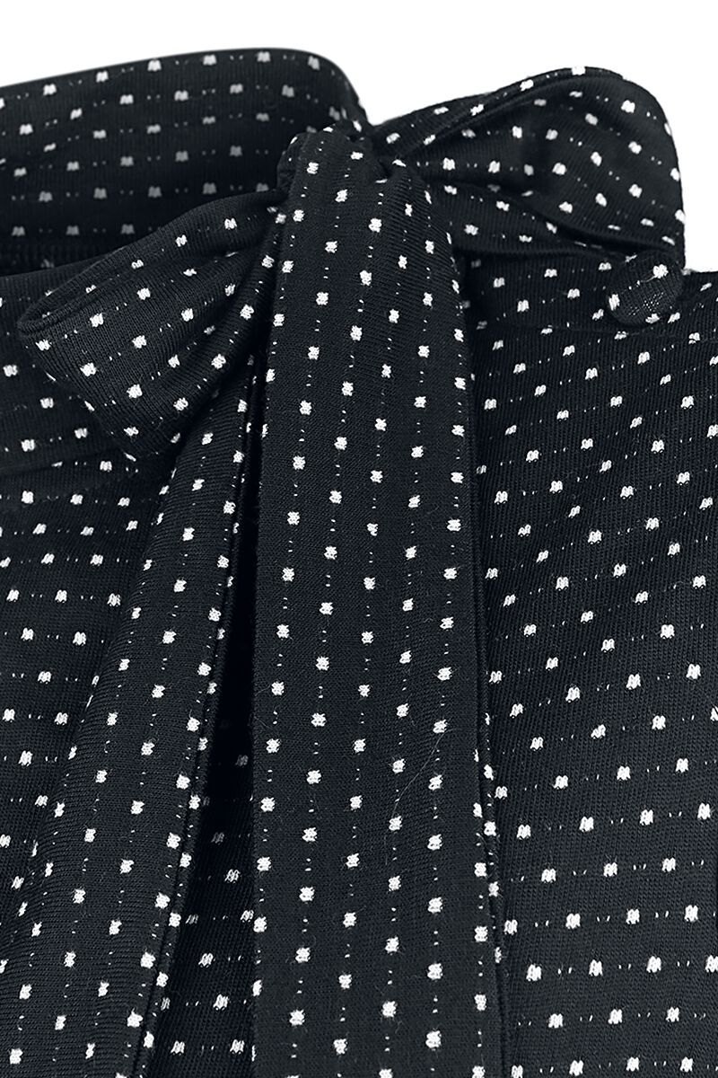 Robe Nœud Au Col Noire Pois Posie | Voodoo Vixen Robe mi-longue