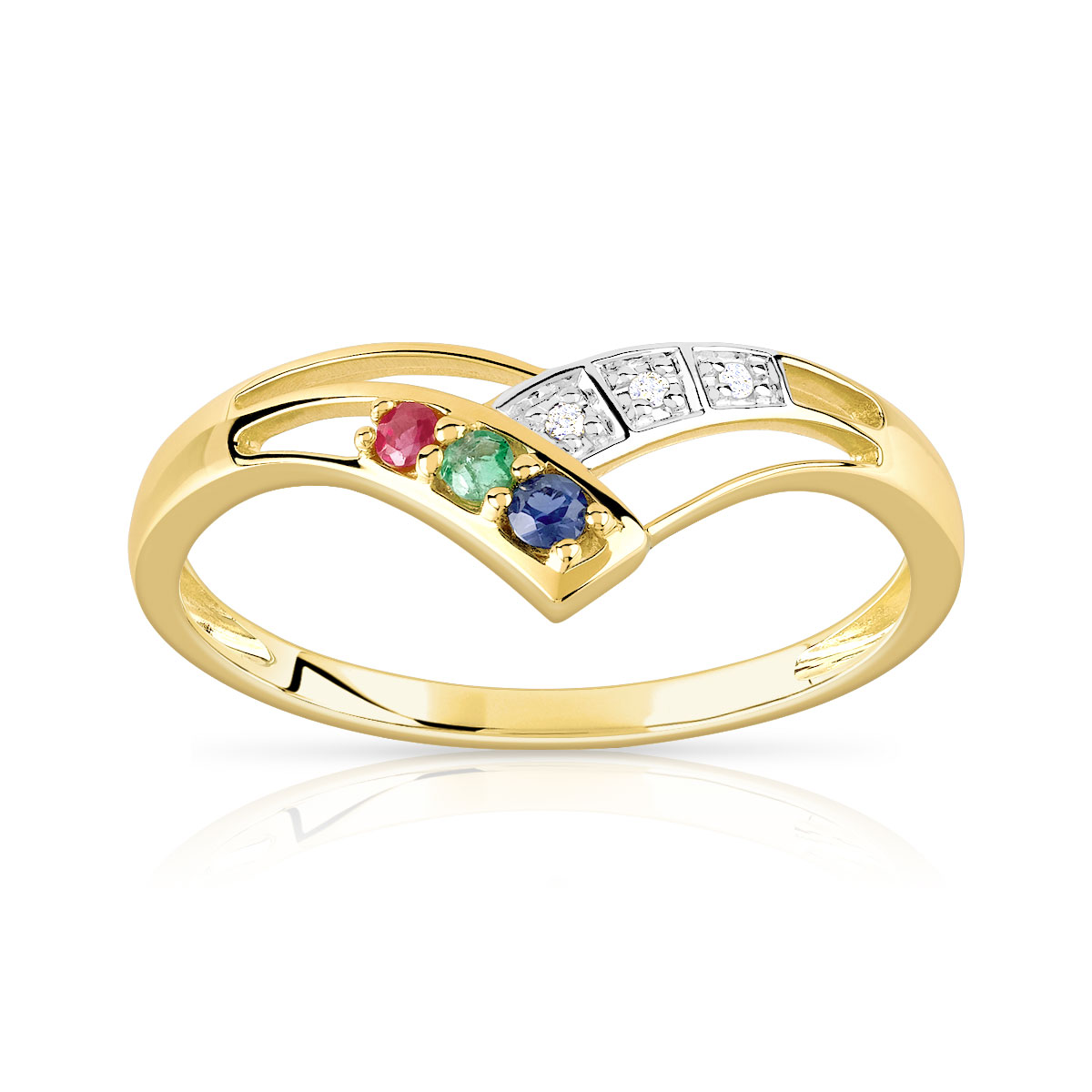Bague or 750 2 tons 