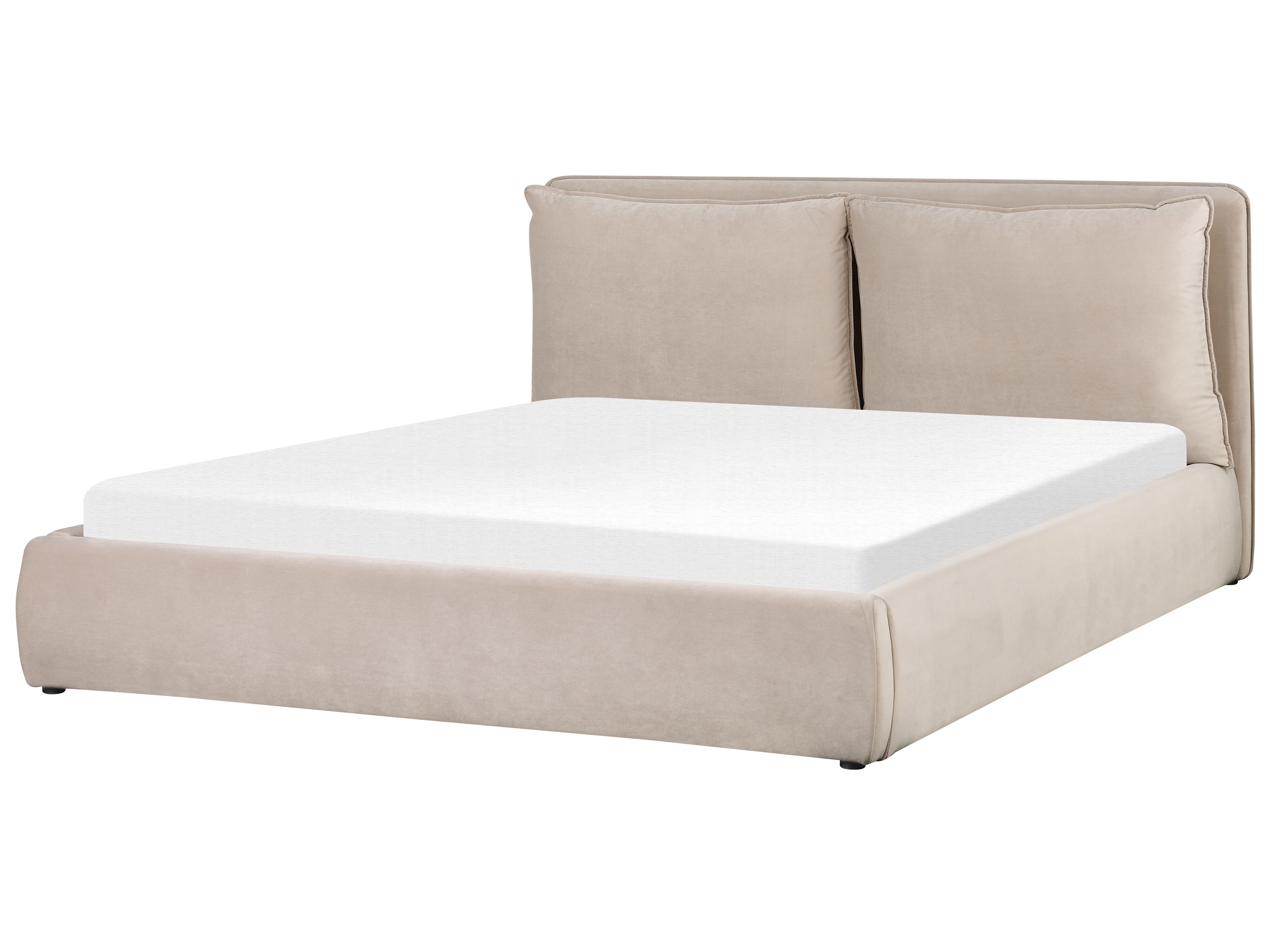 Bed met opbergruimte Fluweel BAJONNA 180 x 200 cm Beige