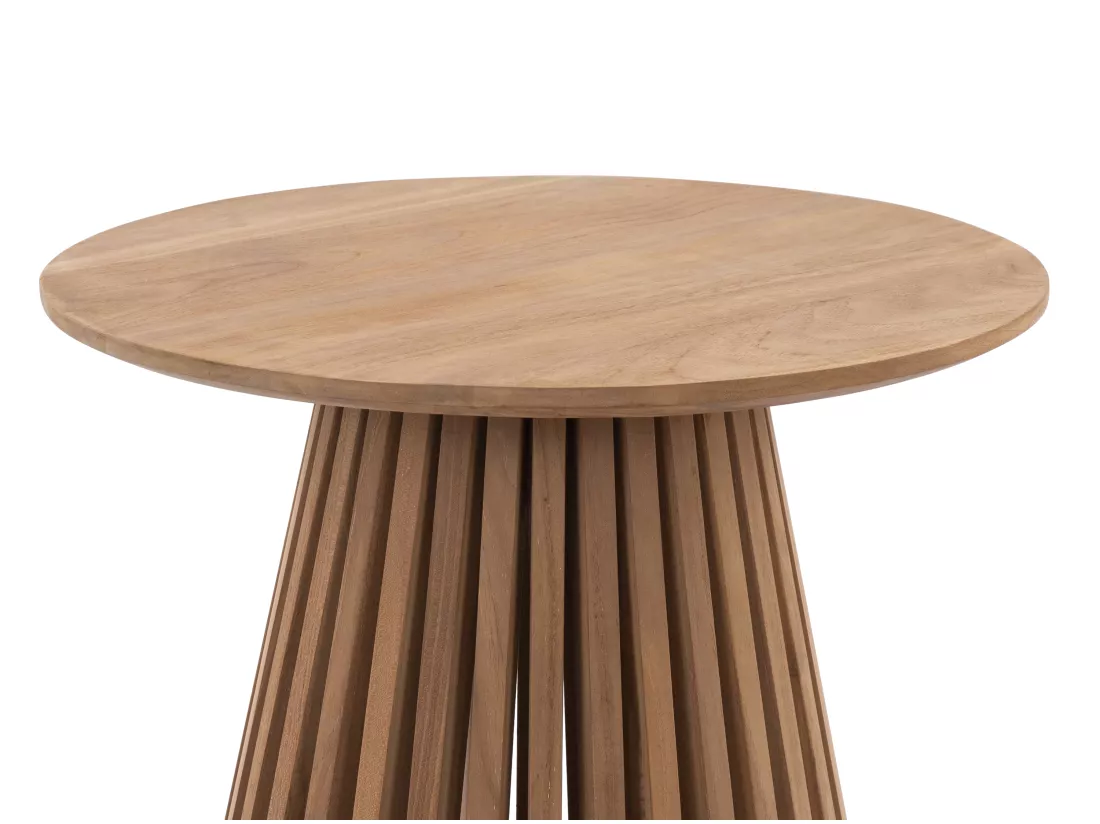 Table d'appoint de jardin en teck D.50 cm - Naturel clair - TRIANI de MYLIA