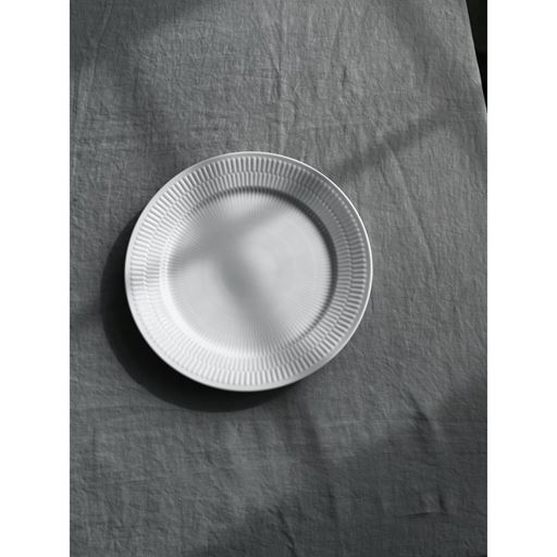 Royal Copenhagen Hvid Riflet Middagstallerken, Hvid, Ø27 cm