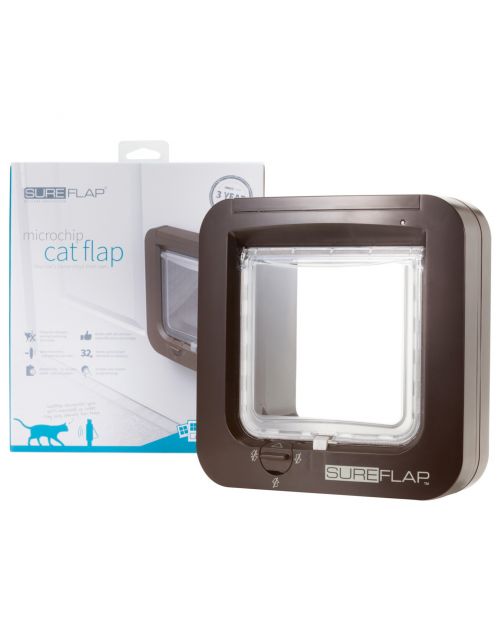 Sureflap Microchip Kattenluik - Kattenluik - 13x22x25 cm Bruin