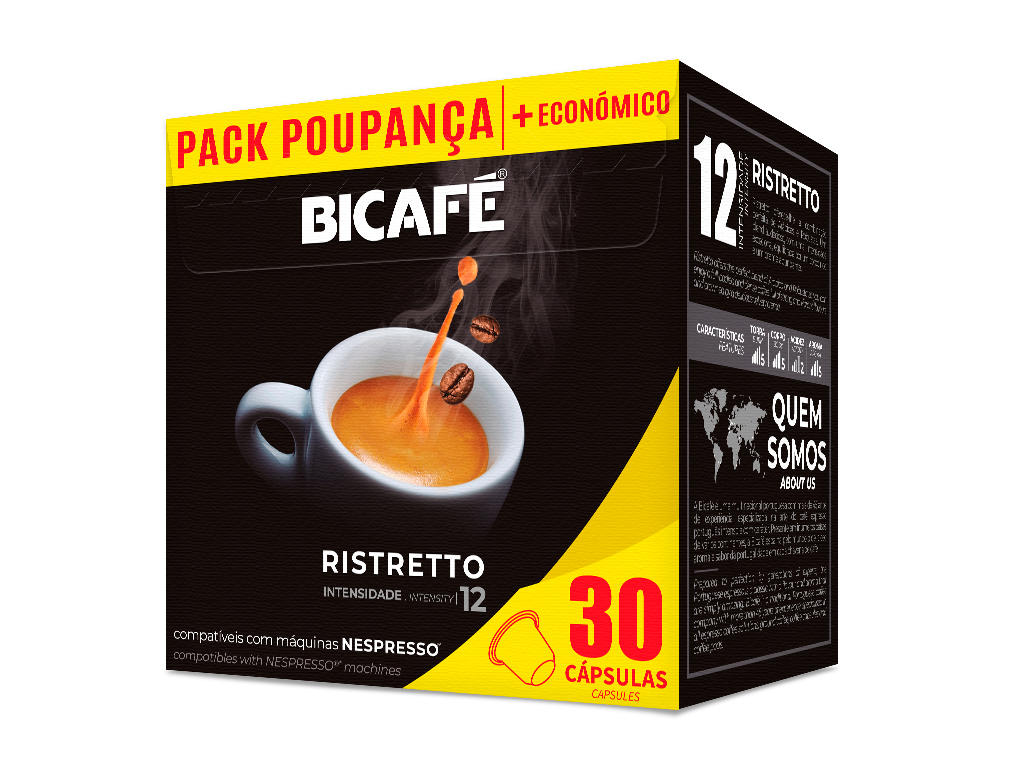 CÁPSULAS BICAFÉ CAFÉ COMPATÍVEL NESPRESSO PACK RISTRETTO 30UN