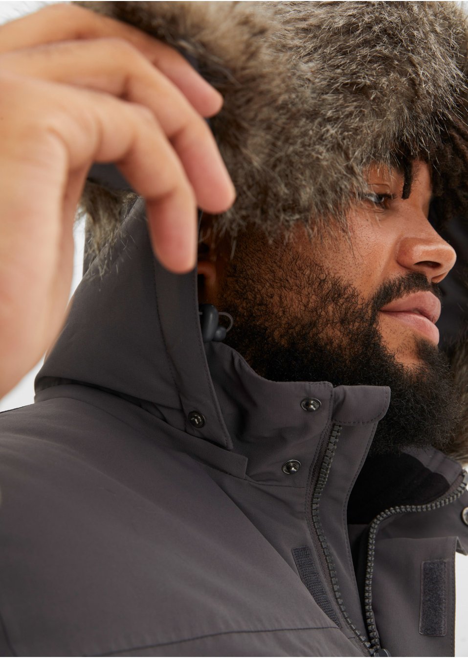 Parka technique hybride, intérieur matelassé