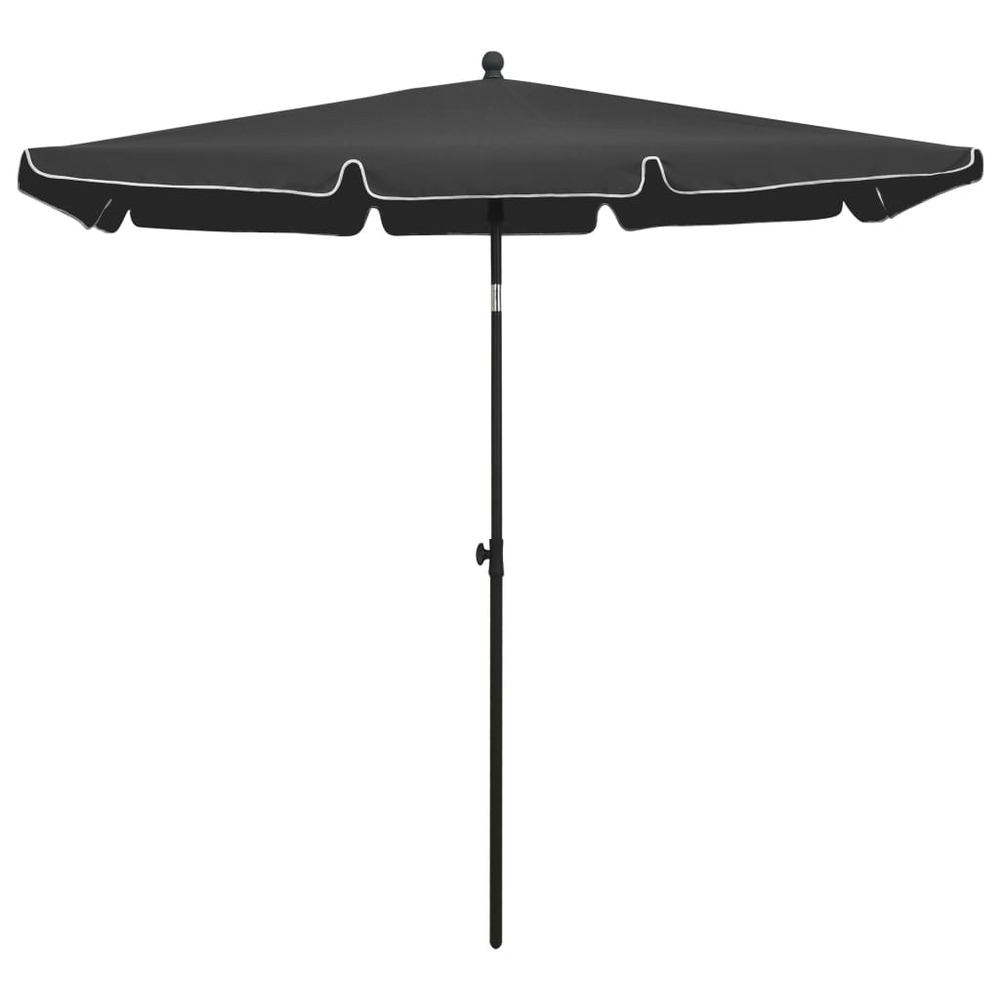 Parasol de jardin avec mât 210 x 140 cm anthracite