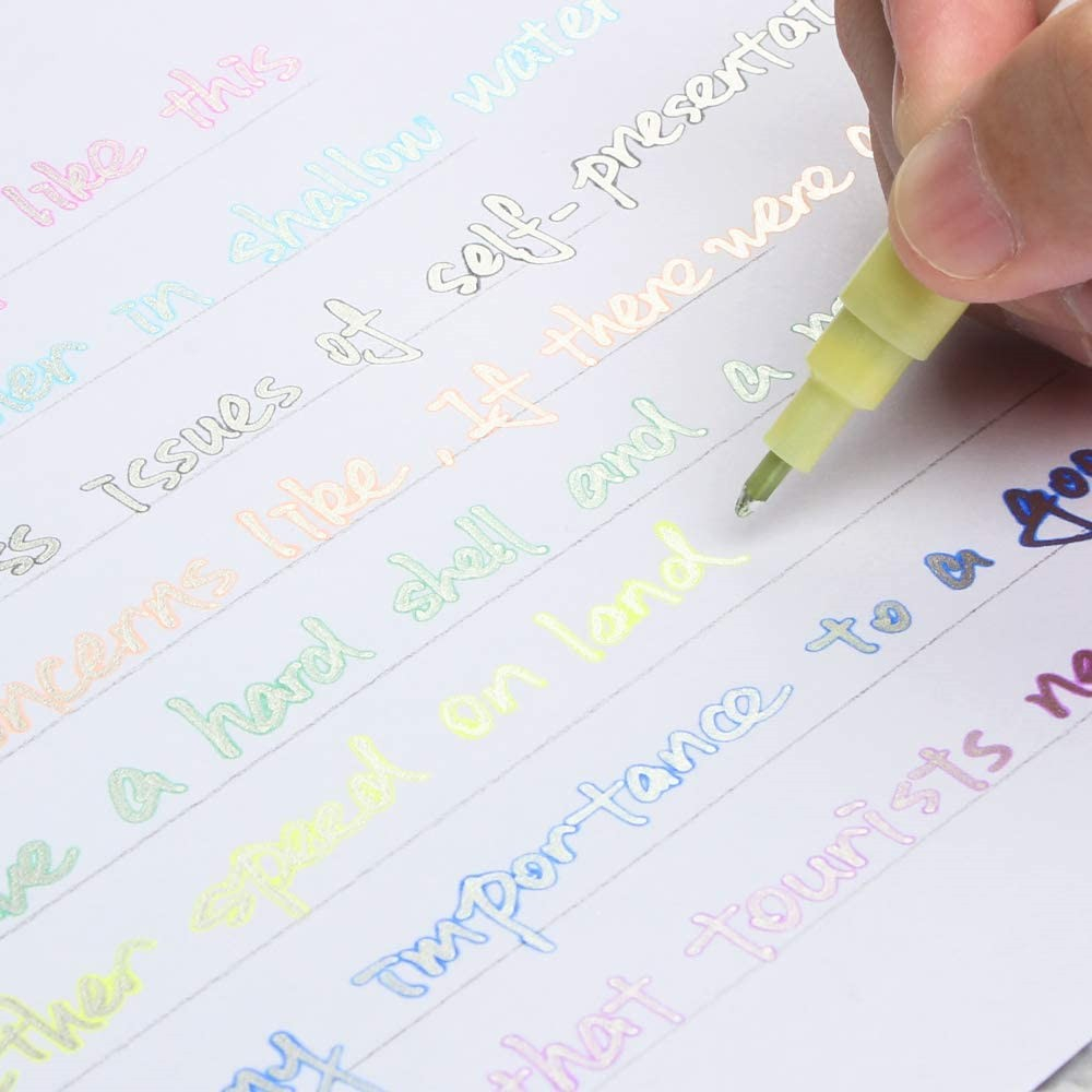 (8er Set) Wasserfeste Magic Glitzer Stifte Outline Marker Umriss Zauberstift