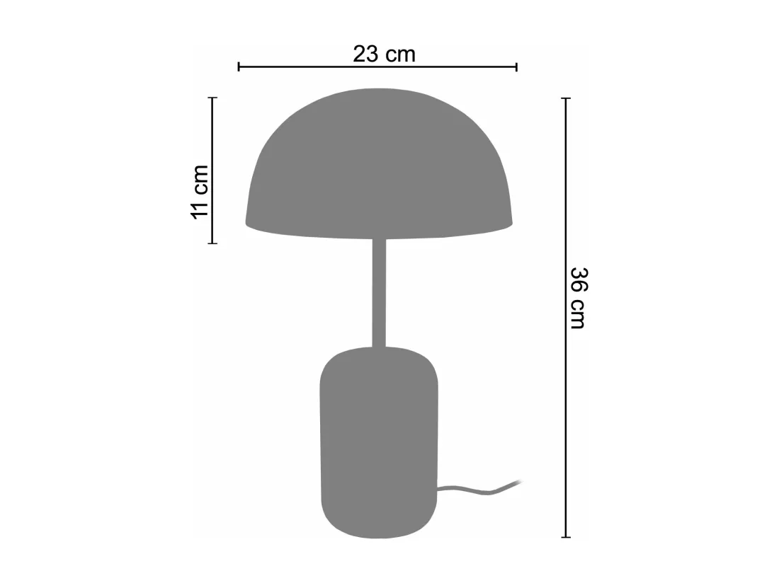 Lampe a poser cylindre bois ,métal bleu 36 cm.