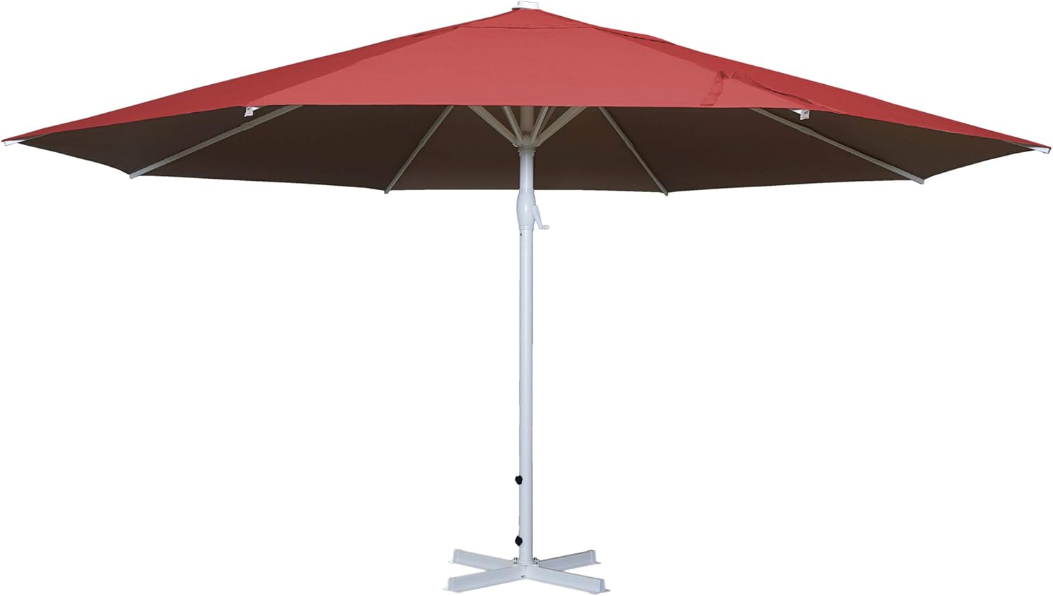 Mendler Sonnenschirm Meran II, Gastronomie Marktschirm, Ø 5m Polyester/Alu Mast weiß 28kg ohne Ständer