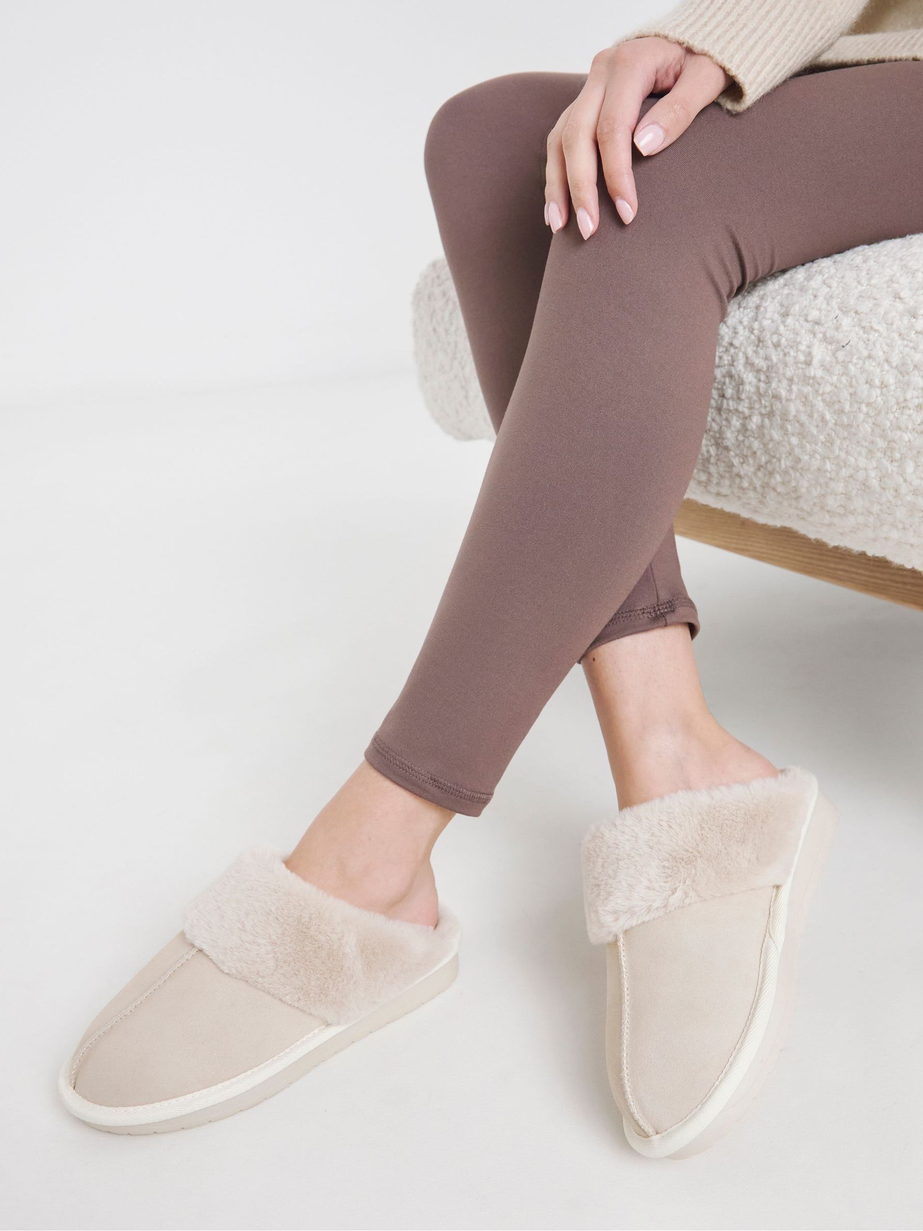 Natuurlijk - Simply Be Faux Fur Lined Suede Mule Slippers