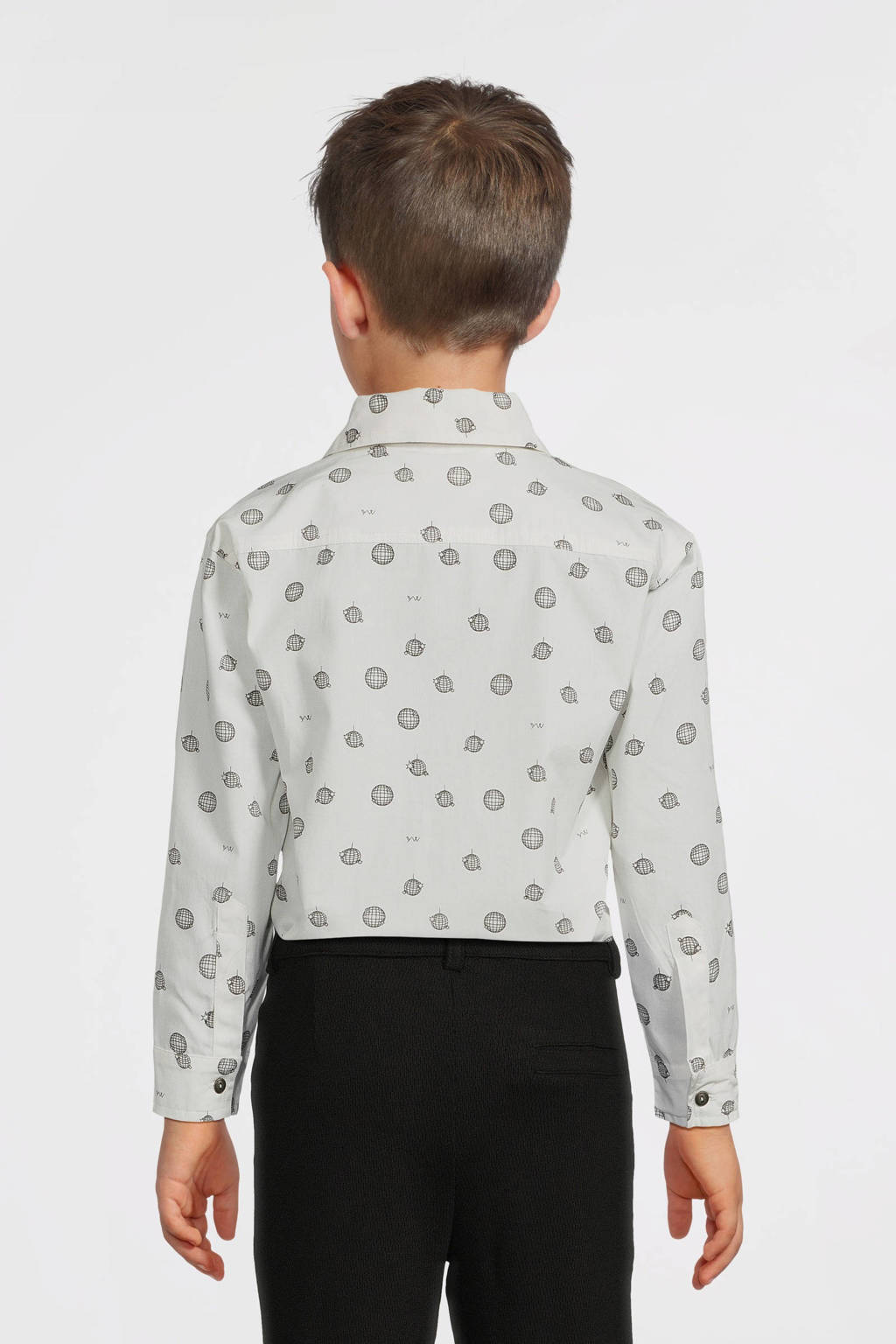 Your Wishes overhemd met all over print wit/zwart
