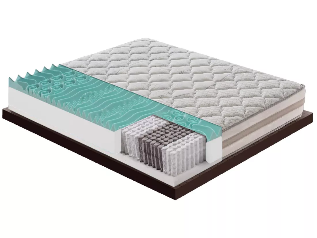 Matelas à ressorts ensachés et à mémoire de forme - 9 zones différenciées - déhoussable - hauteur 25 cm 140x190 cm