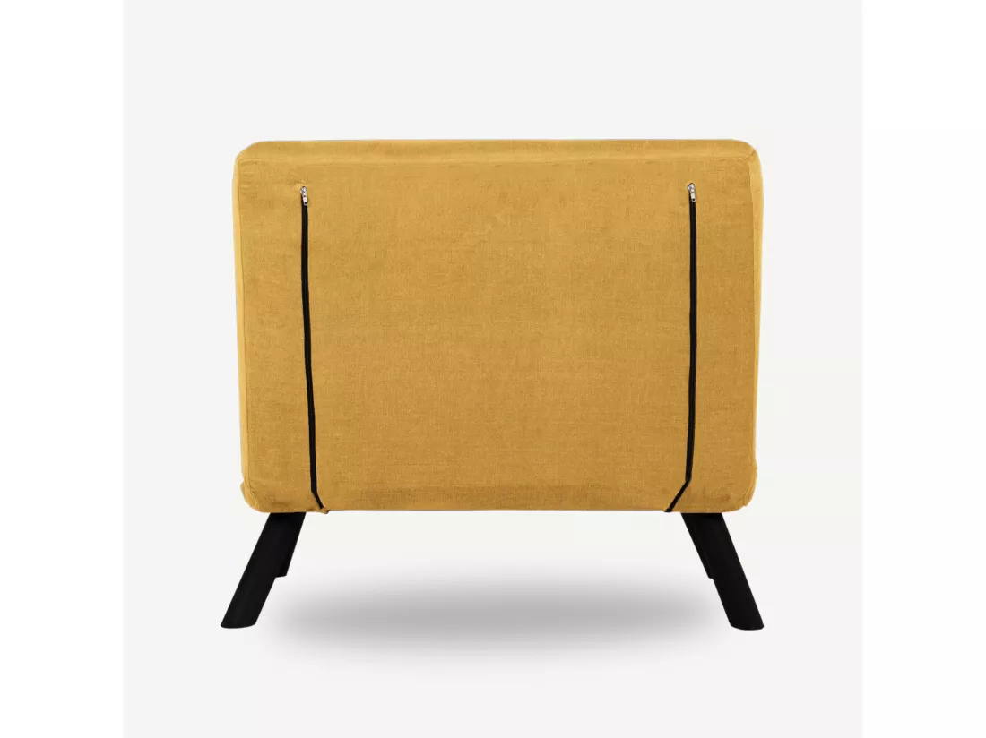 Fauteuil convertible Yolanda Métal Noir et Tissu Jaune
