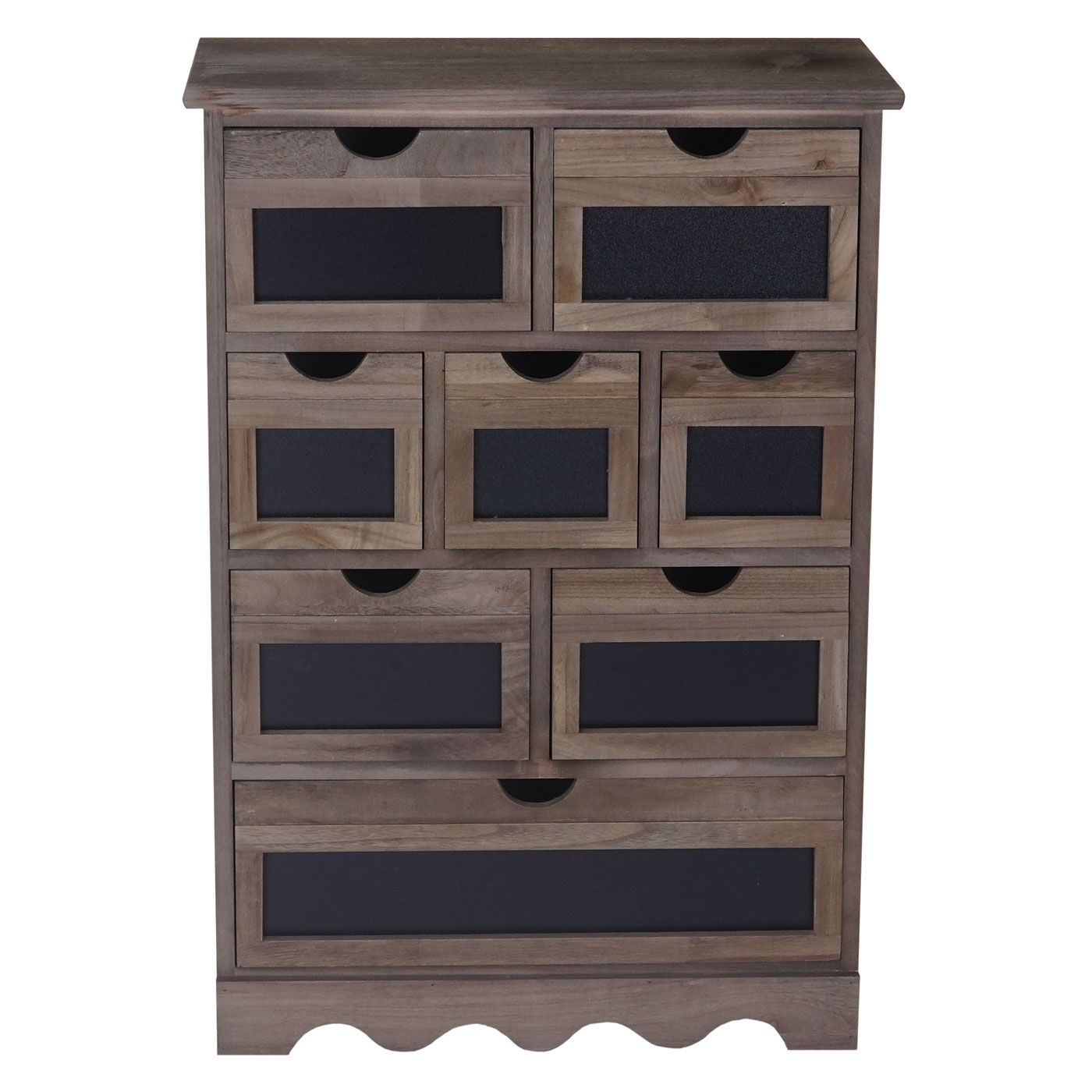 Kommode Venlo, Schubladenschrank mit Tafel, Shabby-Look Vintage MVG-zertifiziert 87x60x30cm ~ braun