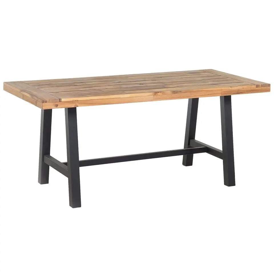 SCANIA - Tuintafel - Lichthout/Zwart - 80 x 170 cm - Acaciahout