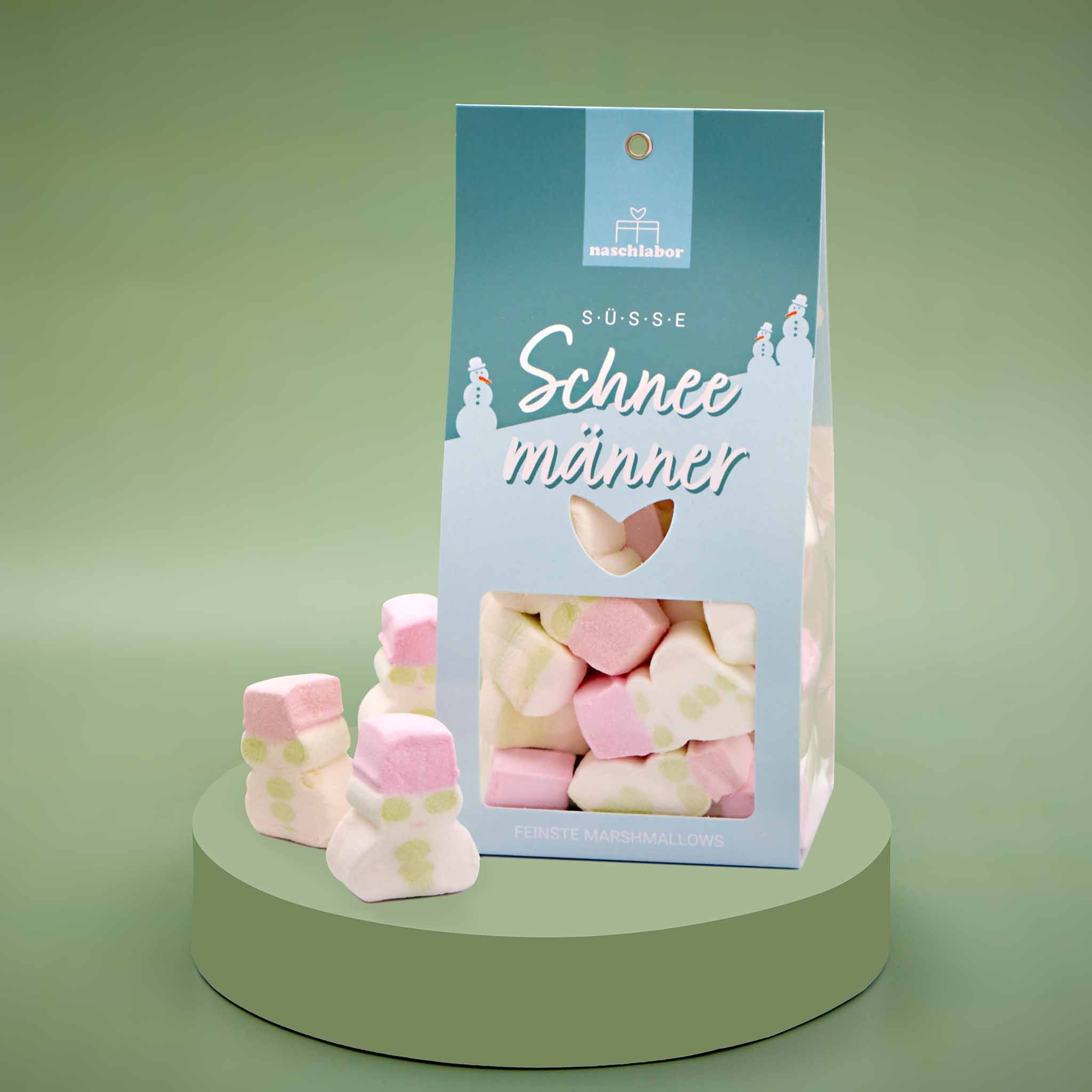 naschlabor Süße Schneemänner Marshmallows in Geschenkverpackung