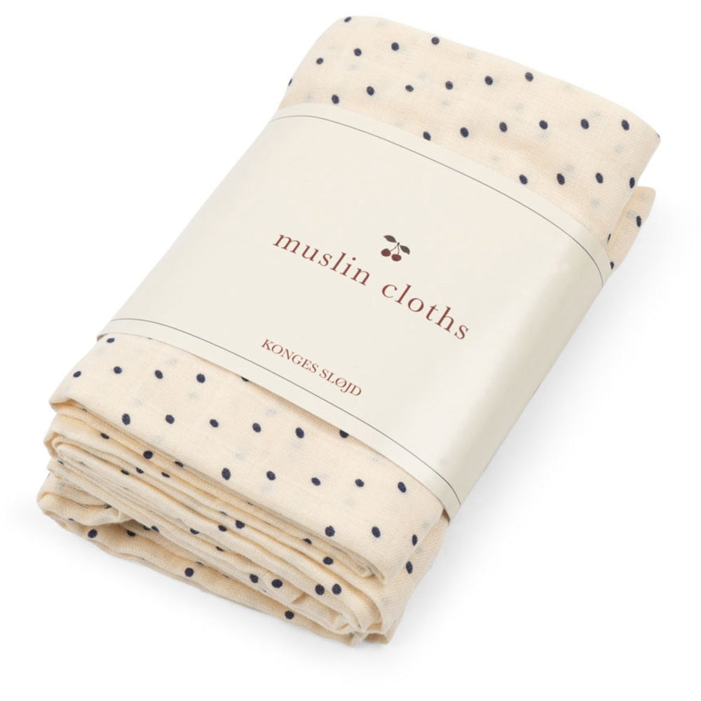 Køb Konges Sløjd Estate Dot 3 Pak Muslin Cloth Gots